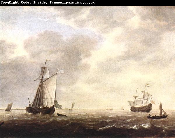 VLIEGER, Simon de A Dutch Man-of-war and Various Vessels in a Breeze r
